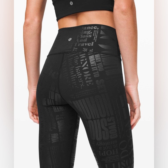 Lululemon🦄BNWT🦄Wunder Under HR 23" Crop Luxtreme✨20YR Manifesto Foil Black✨10 - Picture 5 of 16